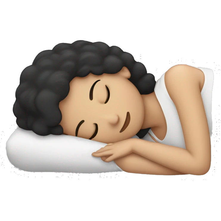 white girl sleeping with dark hair emoji