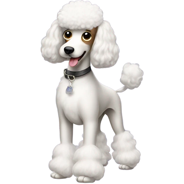 Poodle with a mullet emoji
