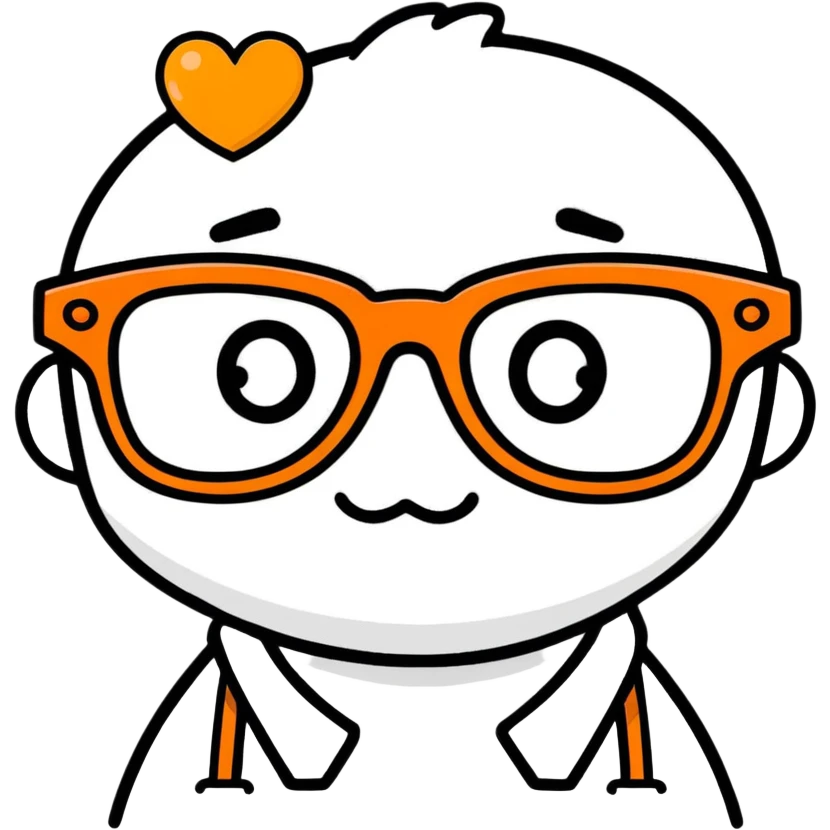 Orange heart with glasses  emoji