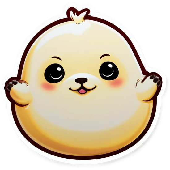 A fat baby seal weigh big cute eyes emoji