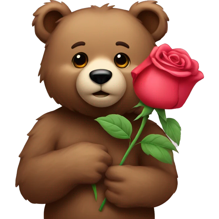 Bear holding a rose ￼ emoji