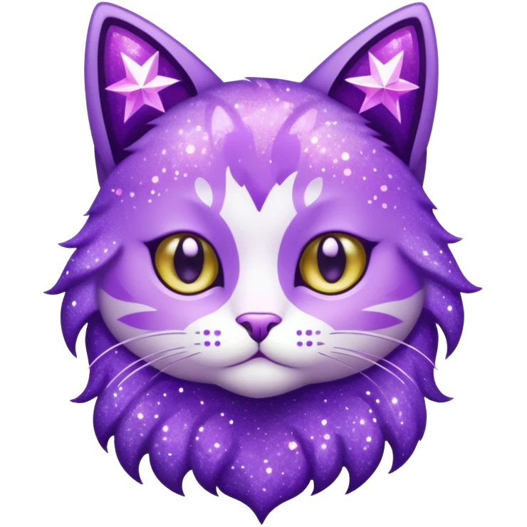 glitter purple Star cat emoji