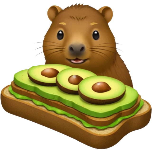Capybara eating avocado toastc emoji