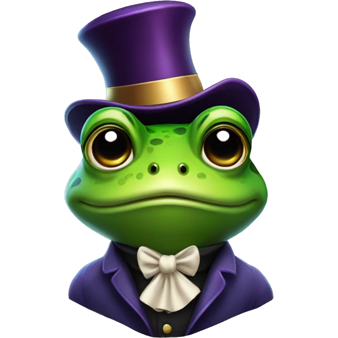 Frog with magician hat emoji