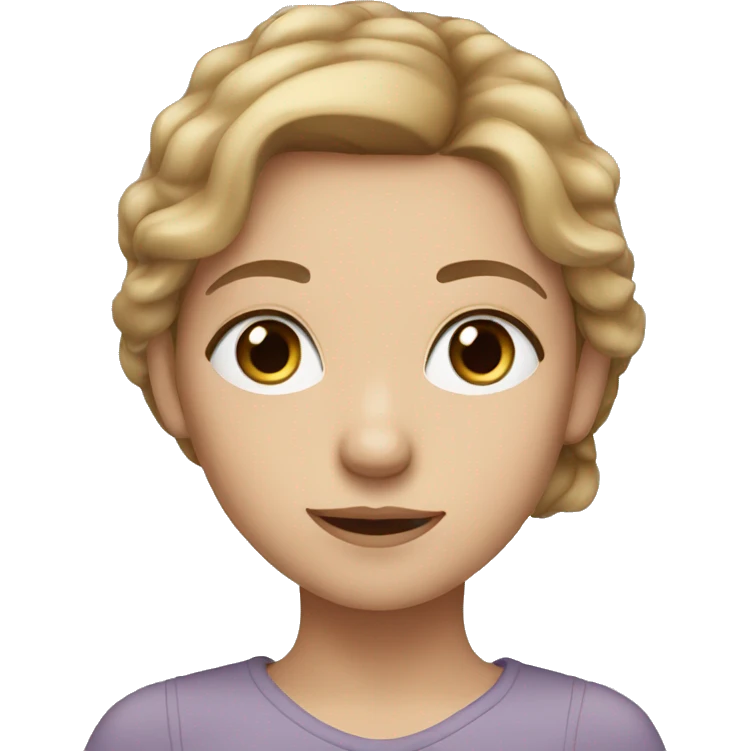 Girl with Blue eyes and light Brown Hair  emoji