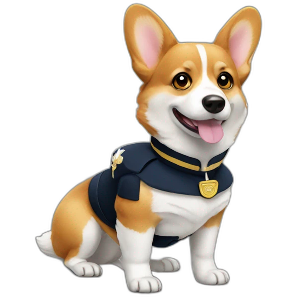 corgi in uniform emoji