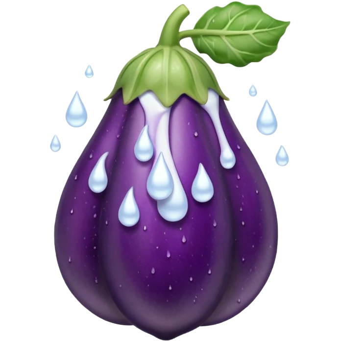 Eggplant squrting white drops emoji