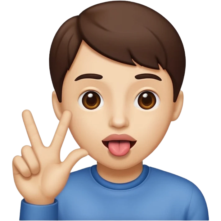 tounge out with hand to the side, put the hand as if they are opening something  emoji