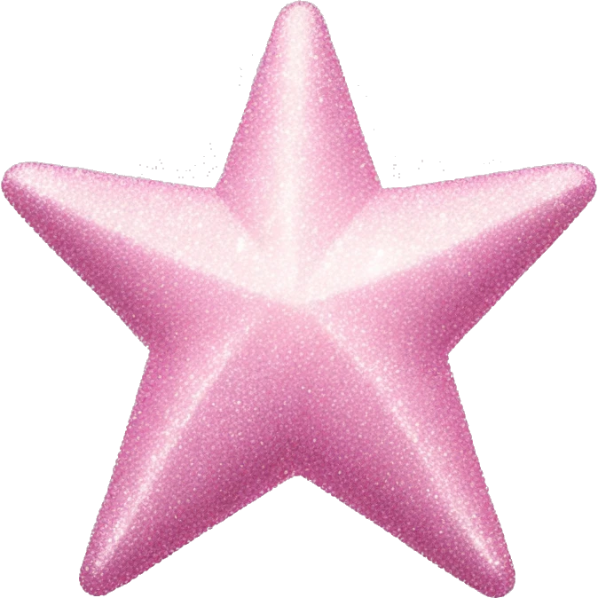 Pale pink glitter star emoji