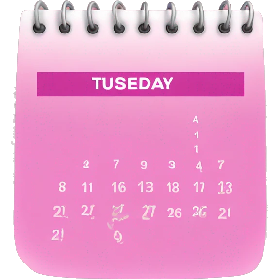 pink calendar that says TUESDAY  emoji