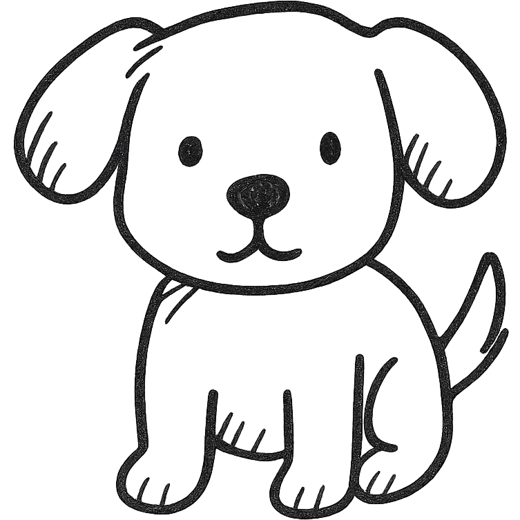 mini dog, hand drawn icon style emoji