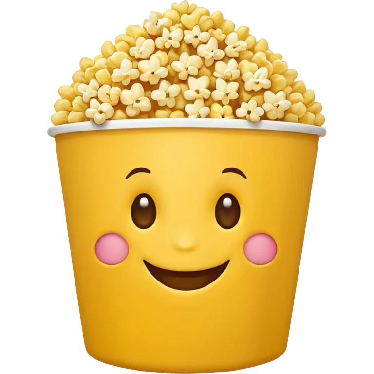 Smiling Emoji with 👀 for eyes and is eating popcorn 🍿 emoji
