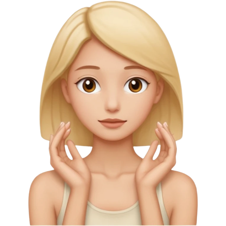 a bust of a person with both their hands around their neck emoji