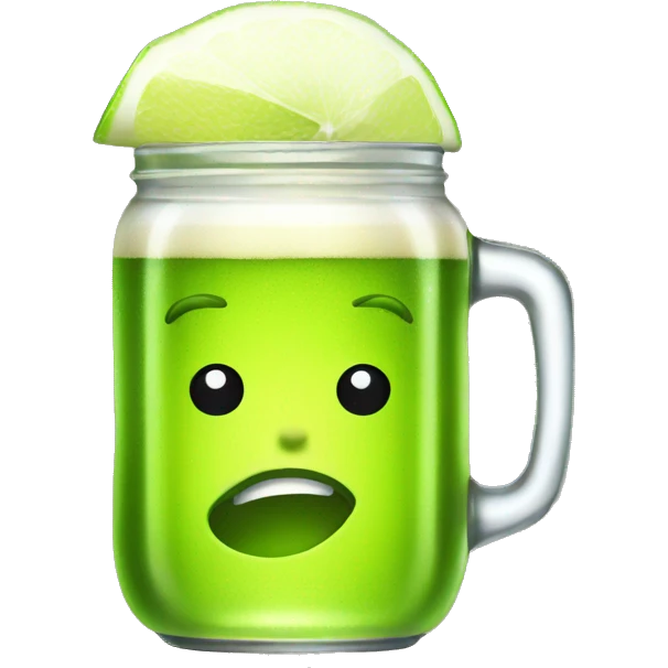 beer with a lime in jar emoji