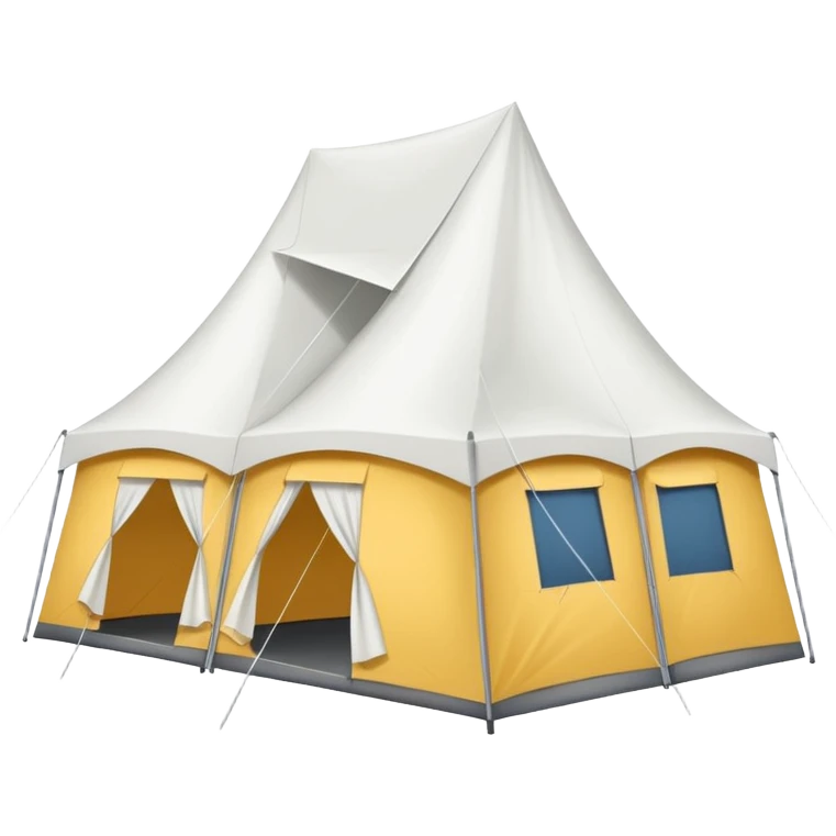 A cluster of three individual white canopy tents or pop-up tents emoji