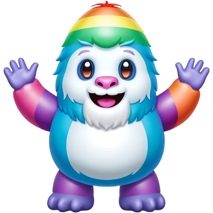 easter rainbow inflatable bouncy yeti emoji