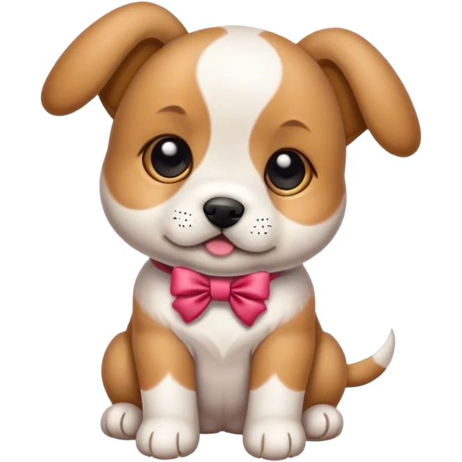 Puppy with bow on both ear emoji