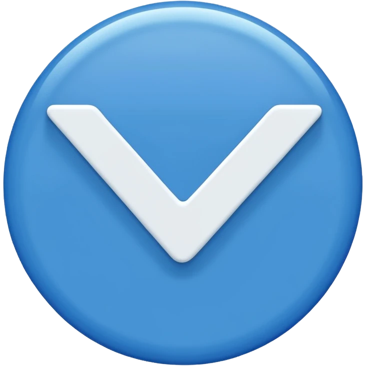 A blue circle inside it a white tick emoji