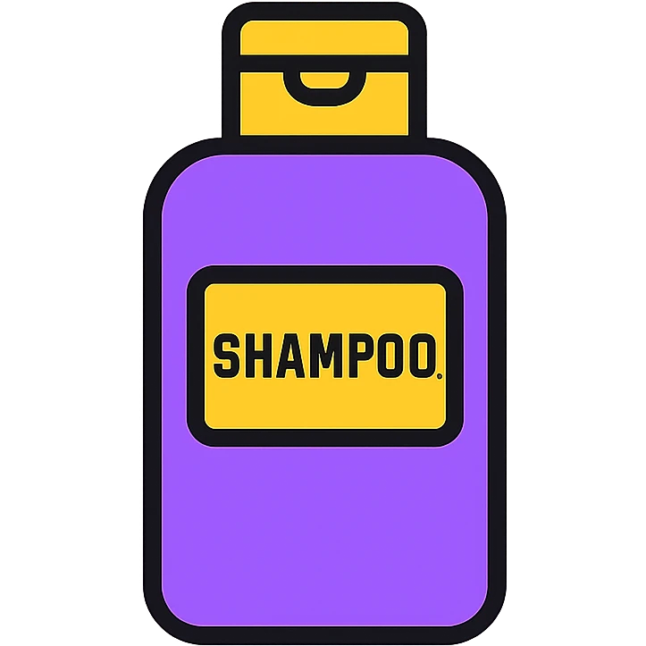 small purple shampoo bottle, simple, minimalistic, clean design, modern look emoji