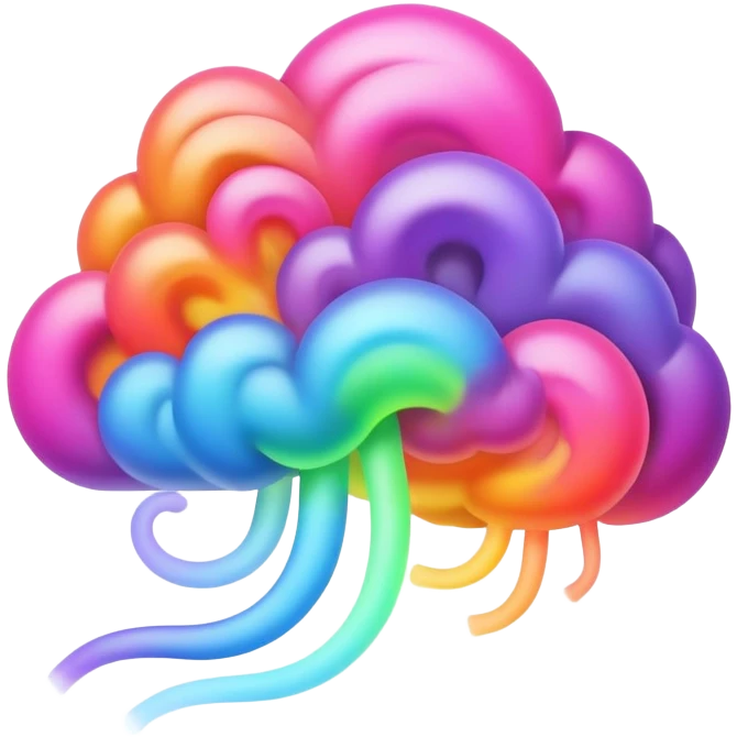colorful neon smoke swirls emoji