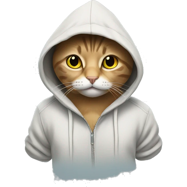 Cat wearing hoodie  emoji