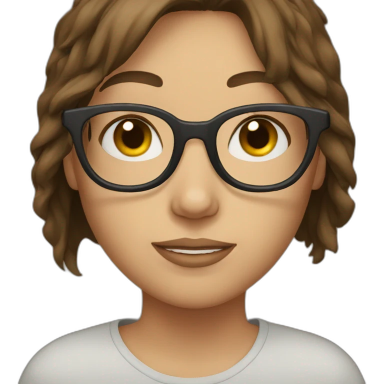 girl with brown hair and glasses emoji