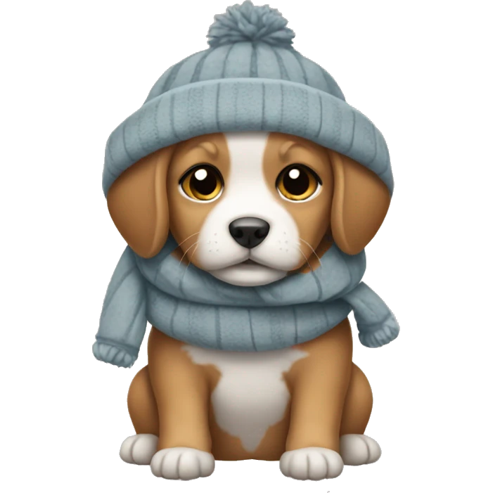 Puppies with winter clothes  emoji