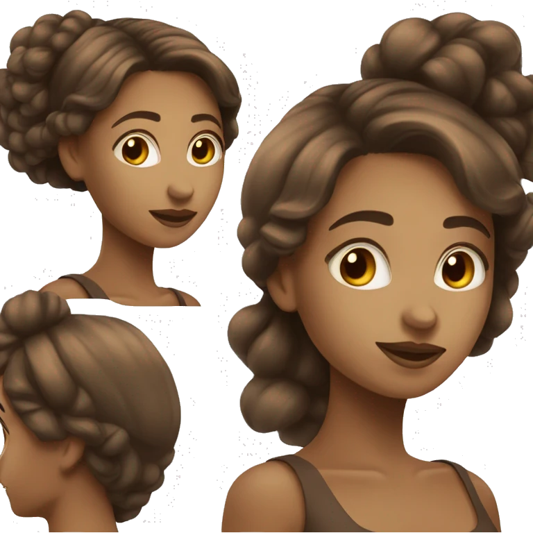 femme au cheveux marron lisse blanche emoji