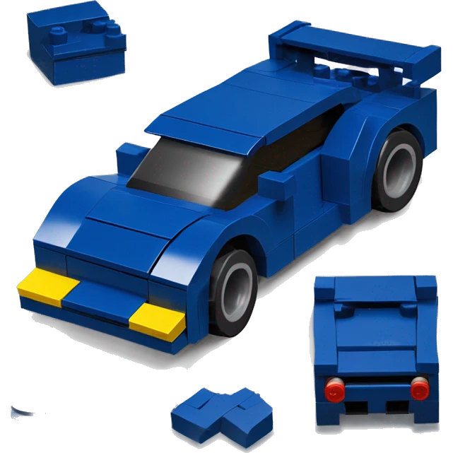 Lego wide-body dark blue Cardstock Papercraft fr-s racecar emoji