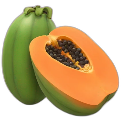 papaya with face emoji