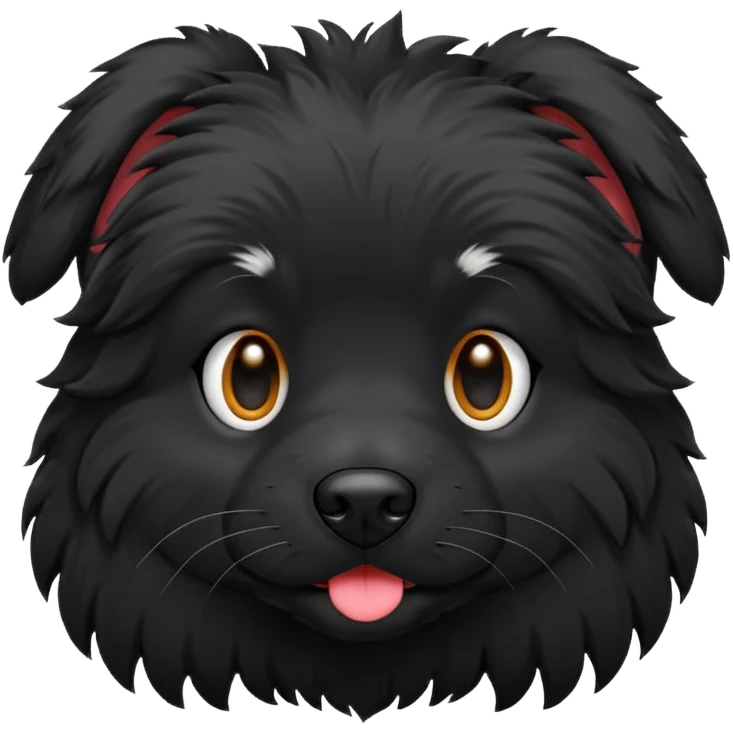 Furry black dog with black feet emoji