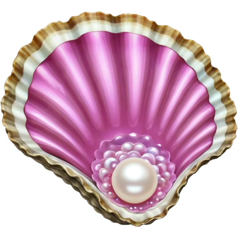 Pink Sparkling Oyster with pearl emoji