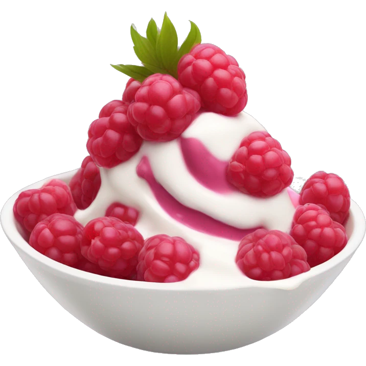Raspberry yogurt bowl emoji