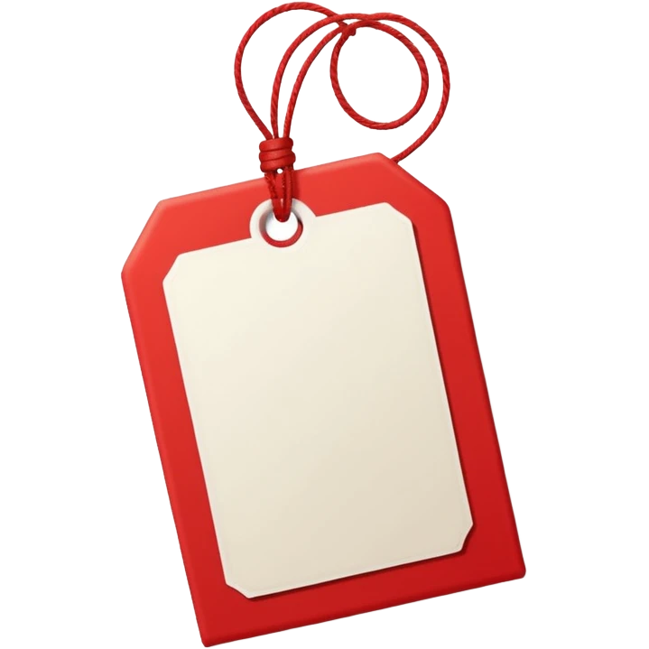 red white Price tag emoji