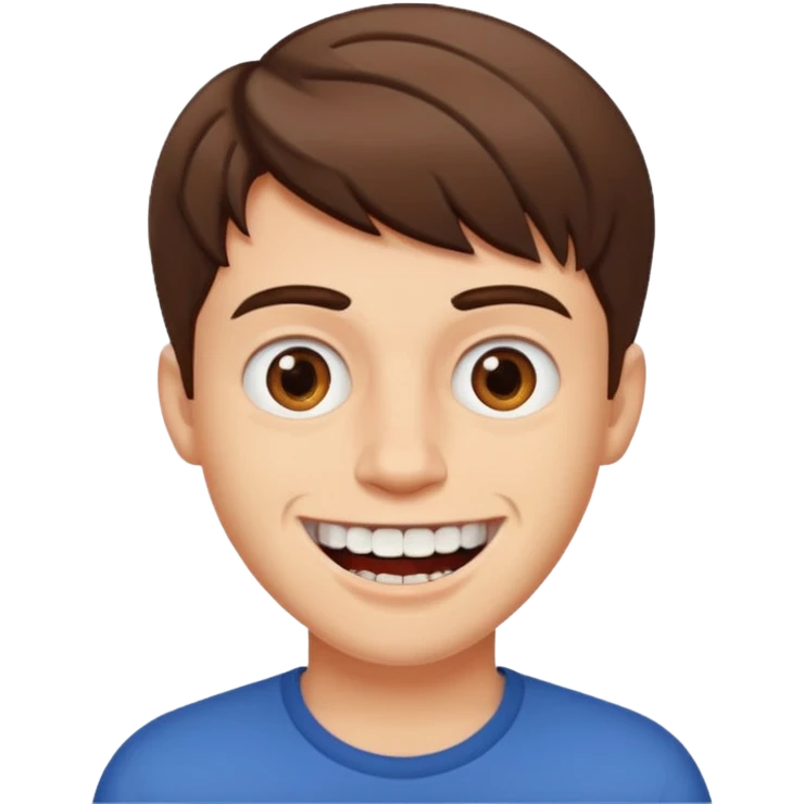 guy with short brown hair big teeth emoji