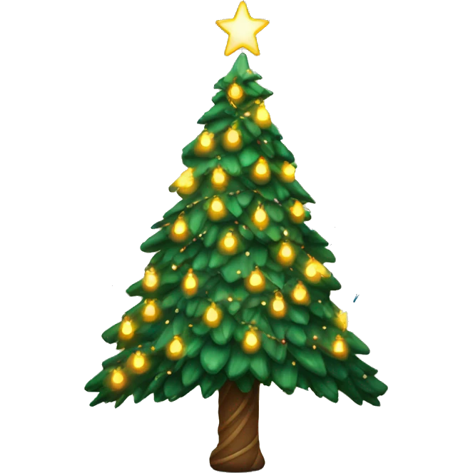 Christmas tree with dragonflies as decorations lit up  emoji