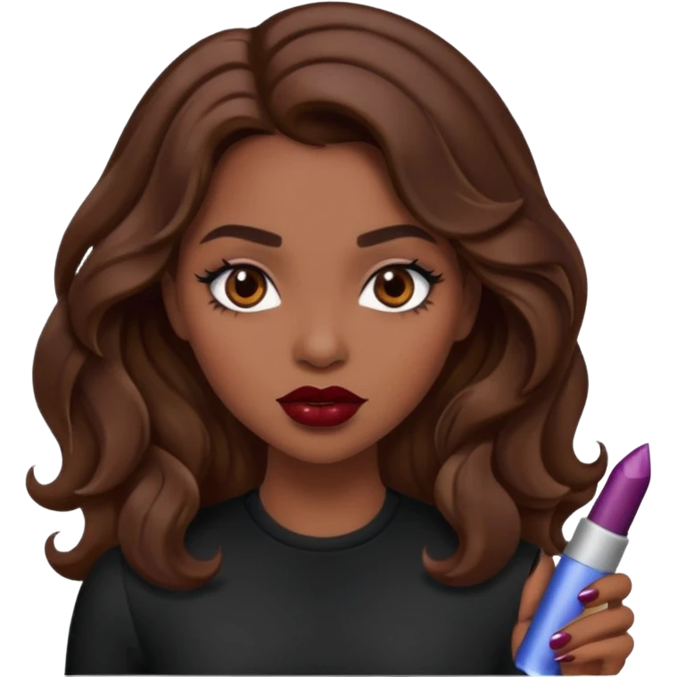 Baddie girl with brown weavy hair emoji