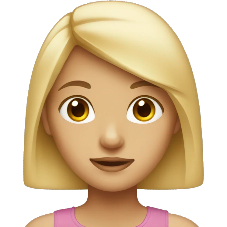 Girl with blonde hair and brown eyes emoji