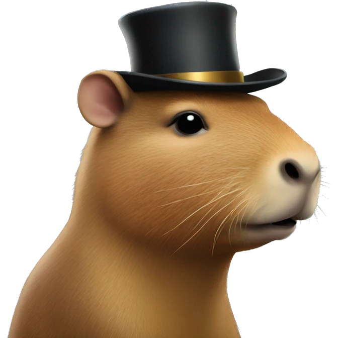 Capybara with tophat emoji