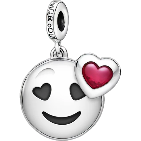 Pandora charms with heart emoji
