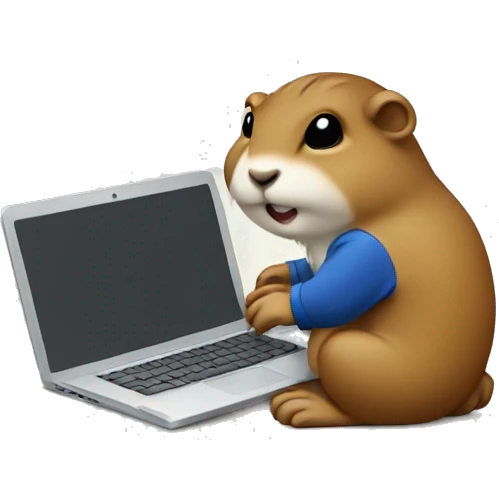 lemming working on laptop emoji