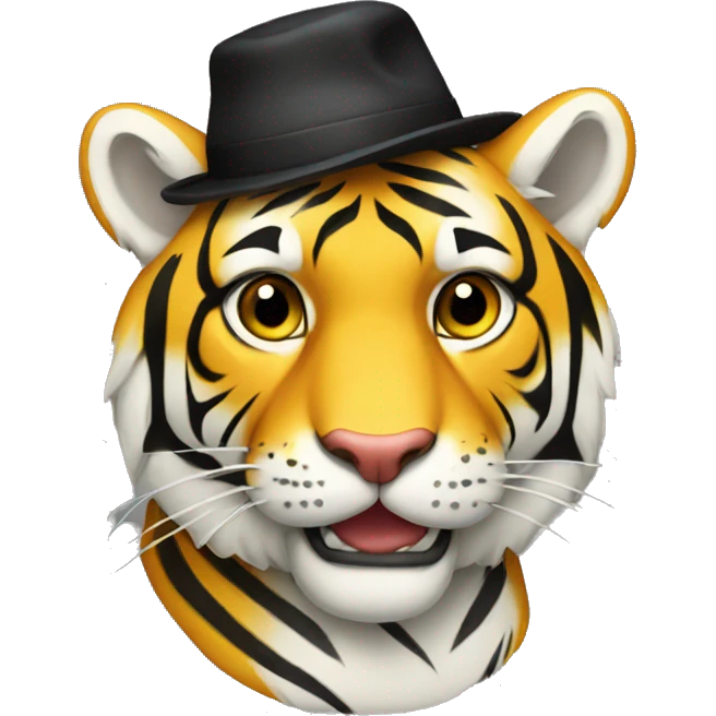 Yellow tiger with hat emoji