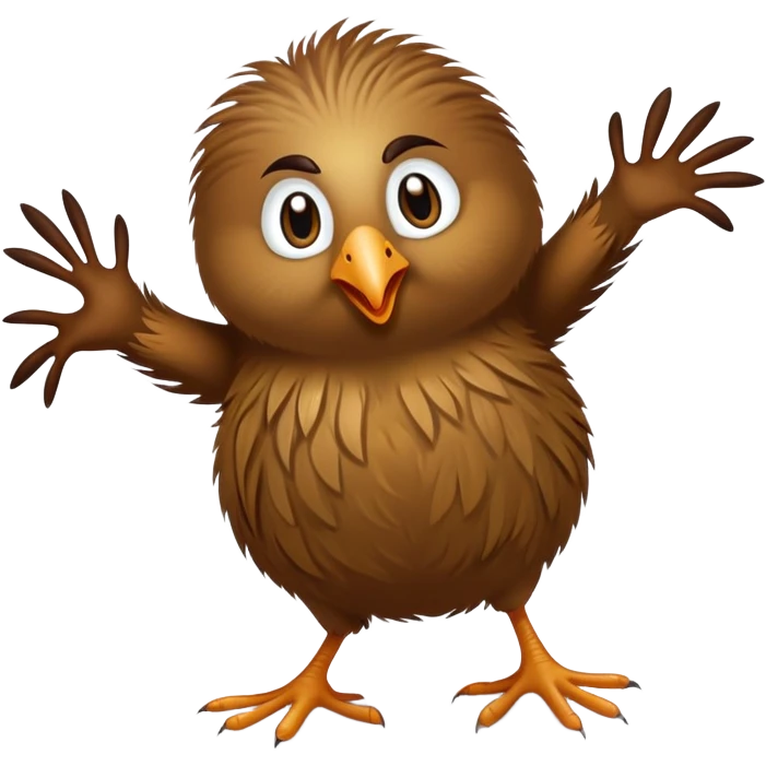 a dancing kiwi bird emoji