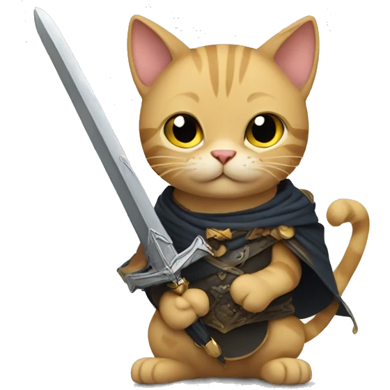 Cat holding a sword emoji