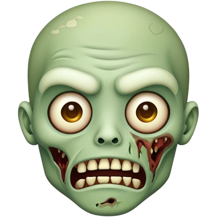 zombie cartoon face with white outline emoji