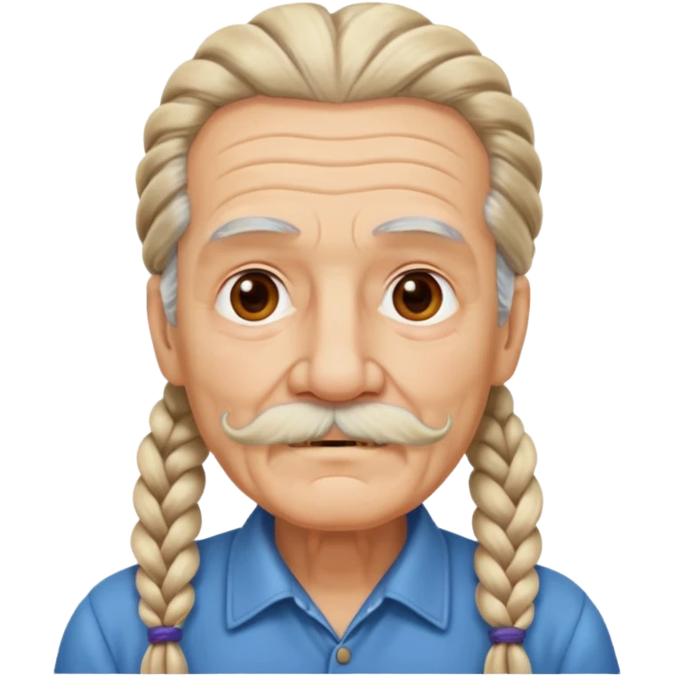 very old,  and mustached, haired, braided, emoji