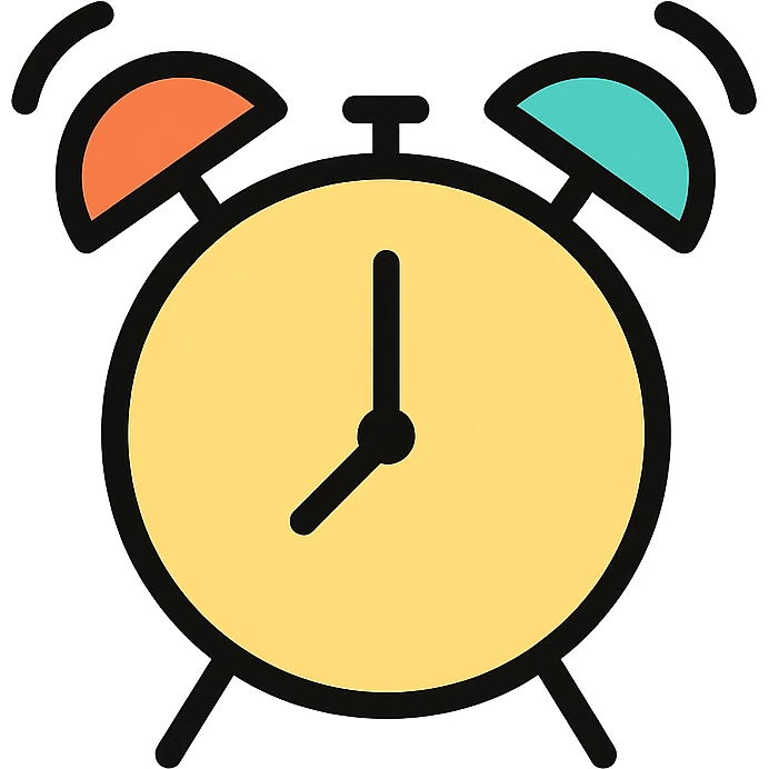 alarm icon in #edd6a0, color outline, playful, modern, vector style emoji