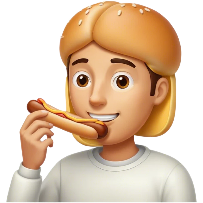 person eating a stick of butter in a hot dog bun emoji