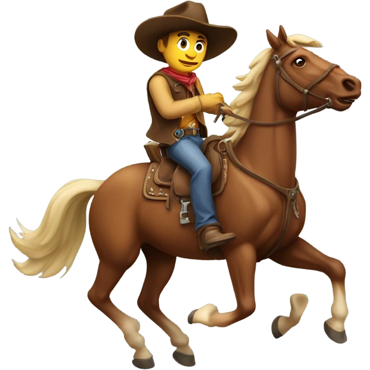 Cowboy riding horse emoji