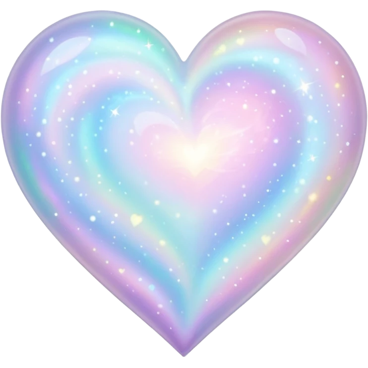 Pastel White iridescent nebula heart emoji